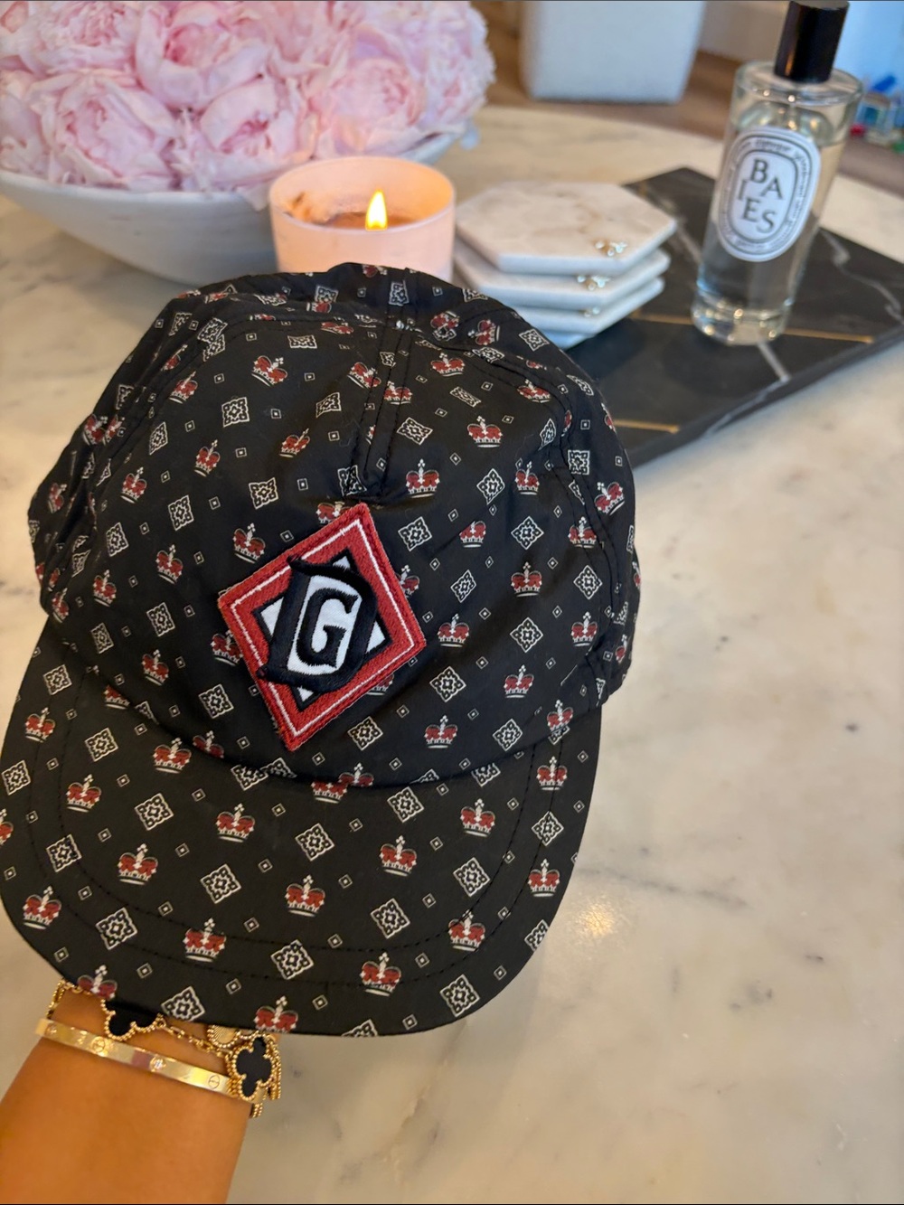 Black Patterned kid’s  Baseball Cap